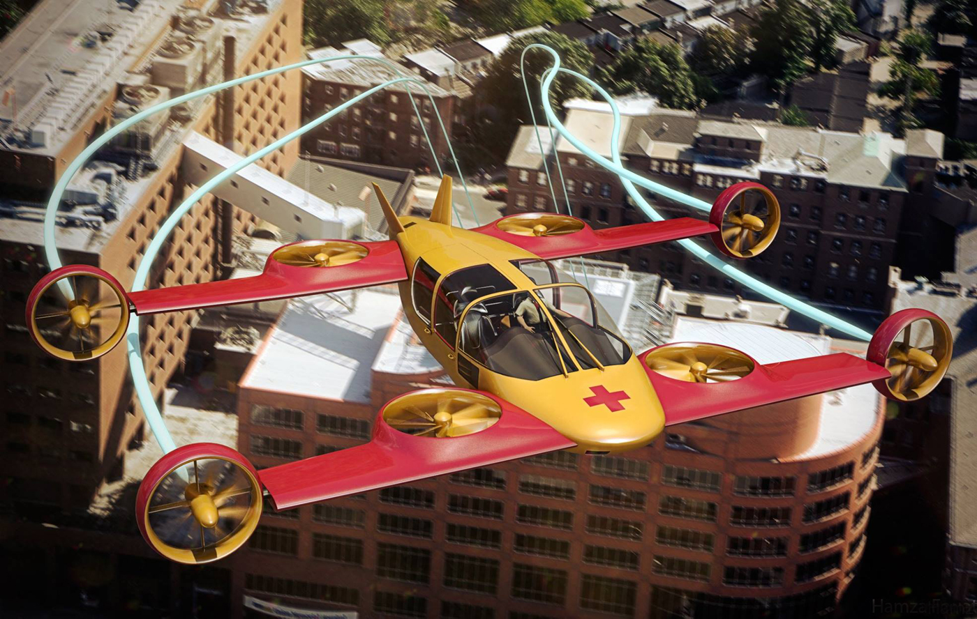Mini-Bee EMS hybrid-electric VTOL concept design aircraft Mini-Bee EMS hybrid-electric VTOL concept design aircraft